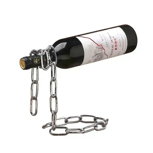 Magical Suspension iron Chain Wine Racks One Bottle Wine Display Racks Stand Holder Kitchen Dining room cellar Bar Decoration